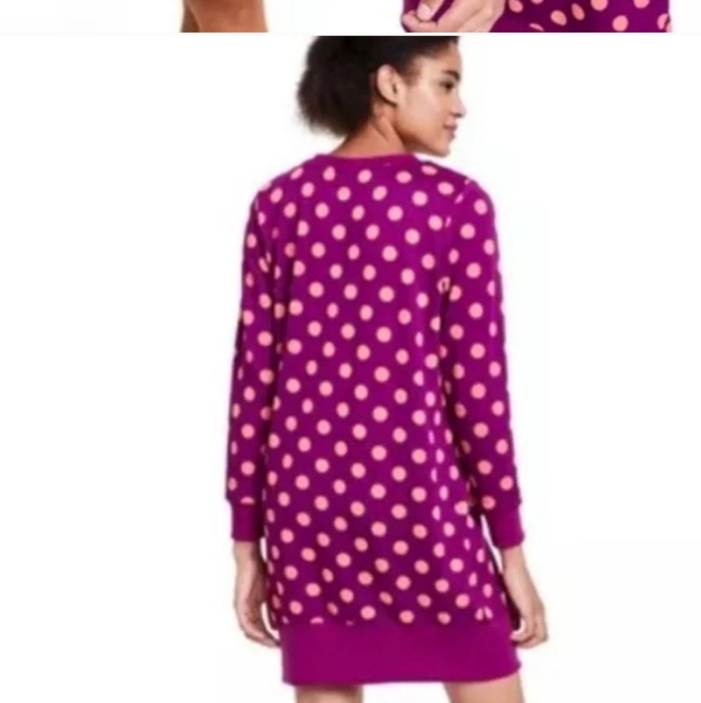 NWT Victor Glemaud x Target Purple & Pink Polka Dot Long Sleeve Tunic Dress